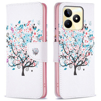 Klapkové puzdro pre Realme C53 4G, Wallet, colorful tree, biele