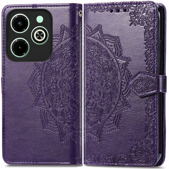 Klapkové puzdro pre Infinix Hot 40i, Mandala, fialové