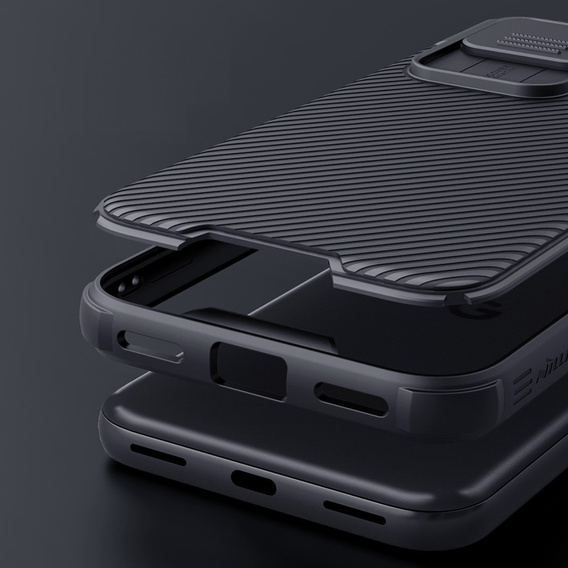 Puzdro NILLKIN pre Google Pixel 8A, silikónové puzdro CamShield pre MagSafe, čierne