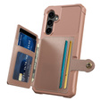 Puzdro pre Samsung Galaxy S23 FE, Card Holder Kickstand, ružové