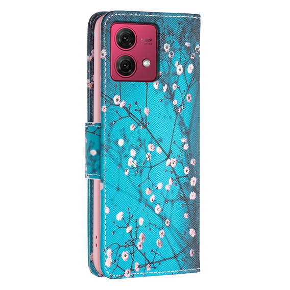 Klapkové puzdro pre Motorola Moto G84 5G, Wallet, sakura, modré