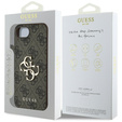 GUESS Obal na mobil pre iPhone 16E, 4G Big Metal Logo, hnedé