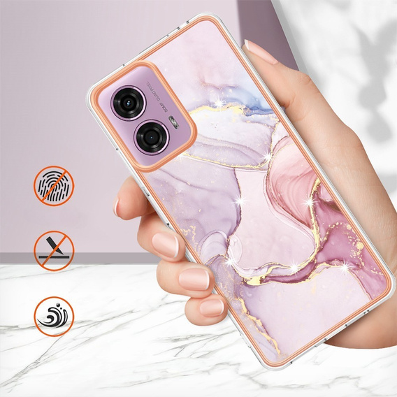 Ochranné puzdro pre Motorola Moto G24 / G24 Power / G04, Marble Slim Case, ružové