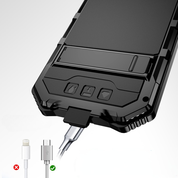 Obrnené puzdro pre iPhone 16E, R-JUST, čierne
