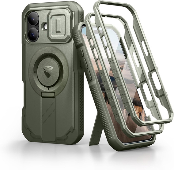 Obrnené puzdro Dexnor so stojanom a spúšťou fotoaparátu, pre MagSafe pre iPhone 17