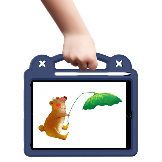 Detské puzdro pre iPad 9.7" 2018/2017 (6/5 gen.) / Pro 9.7" 2016, Cute Patterns, so stojanom, tmavomodré