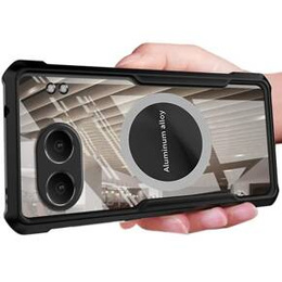 Puzdro pre OnePlus Nord 4, s magnetickým štítkom, transparentné / čierne