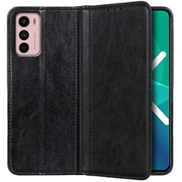 Obal na mobil pre Motorola Moto G42 4G, Wallet Litchi Leather, čierne