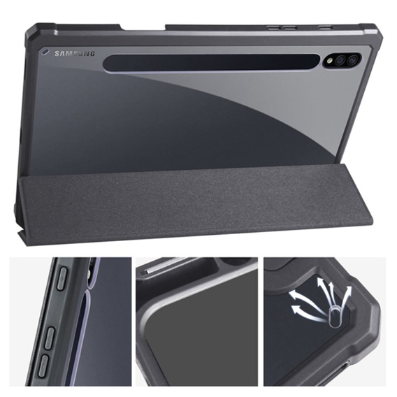Puzdro pre Samsung Galaxy Tab S7 Plus / Tab S7 FE, Smartcase Hybrid, so slotom na stylus, čierne