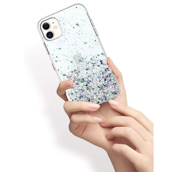 Obal na mobil pre iPhone 11, Glittery, priehľadné