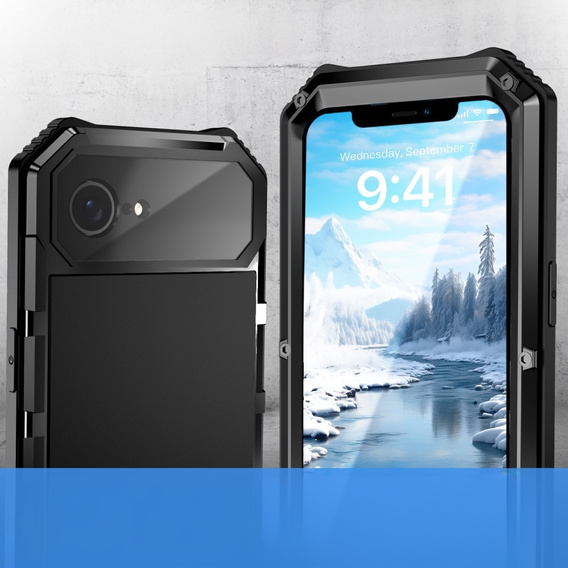 Obrnené puzdro pre iPhone 16E, R-JUST, čierne