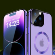 Magnetické puzdro Dual Glass MagSafe pre iPhone 15 Pro Max, fialové
