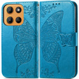 Klapkové puzdro pre Motorola Moto G15 / Motorola Moto G15 Power, Butterfly, modré