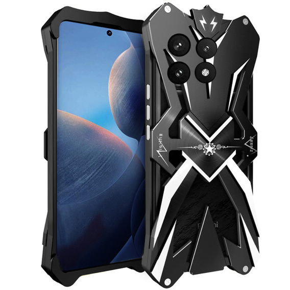 Pancierované puzdro pre Xiaomi Poco F6 Pro, Aluminum Alloy, čierne