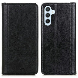 Obal na mobil pre Samsung Galaxy A56, Wallet Litchi Leather, čierne