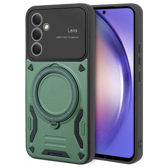Pancierované puzdro pre Samsung Galaxy A54 5G, CamShield MagSafe, zelený