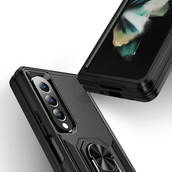 Pancierované obal na mobil pre do Samsung Galaxy Z Fold 4 5G, Nox Case Ring, čierne