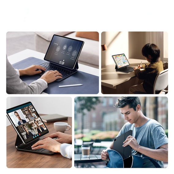 Puzdro + klávesnica iPad Pro 12.9" 2022/2021/2020 (6/5/4 gen.), Dux Ducis Keyboard TouchPad, čierne