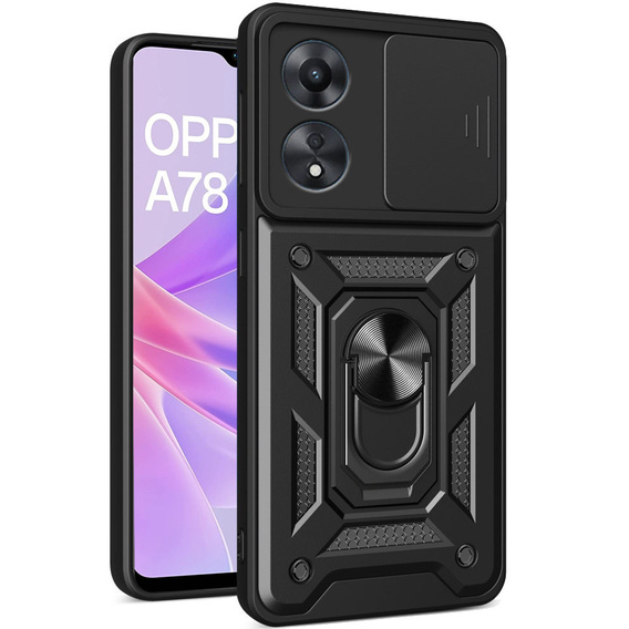 Obal na mobil pre Oppo A78 5G, CamShield Slide, čierne