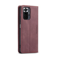 CASEME puzdro pre Xiaomi Redmi Note 10 Pro, Leather Wallet Case, červené