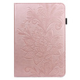 Puzdro s chlopňou pre Lenovo Tab M9, flower, ružové rose gold