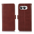 Klapkové puzdro pre T Phone 3 5G, Crazy Horse Wallet, hnedé