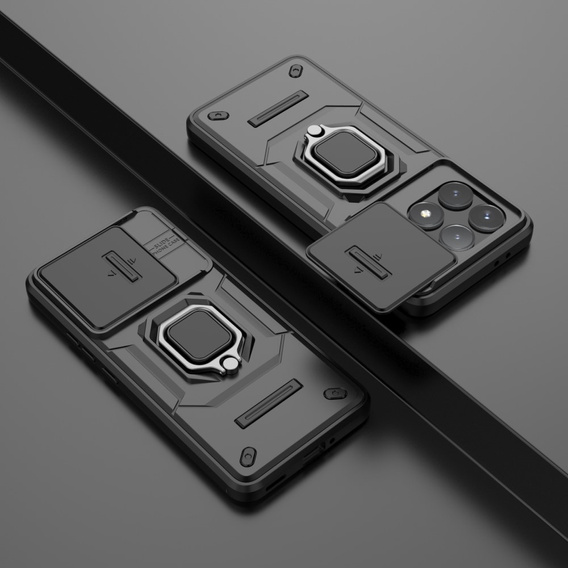 Puzdro pre Xiaomi Poco F6 Pro, KickStand Camera Lens, čierne