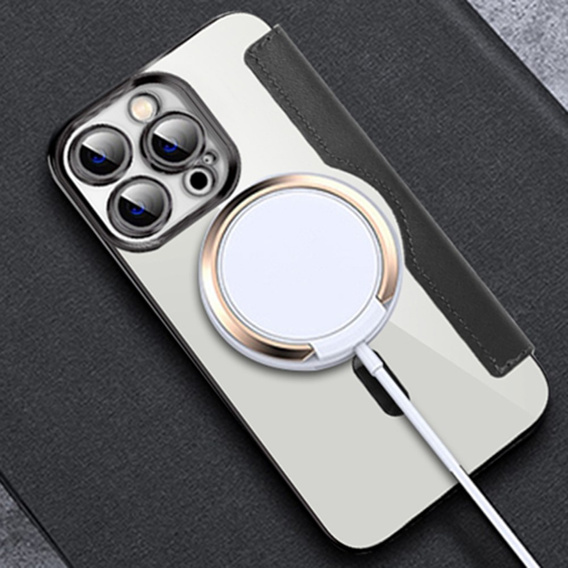 Klapkové puzdro pre iPhone 14 Pro, RFID Wallet MagSafe CamShield, čierne