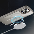Puzdro pre iPhone 16 Pro Max, pre MagSafe, ERBORD Matt Case, transparentný / titánový + sklo na displej