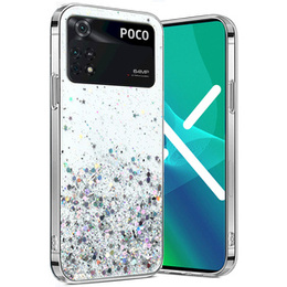 Obal na mobil pre Xiaomi Poco M4 Pro 4G, Glittery, strieborné