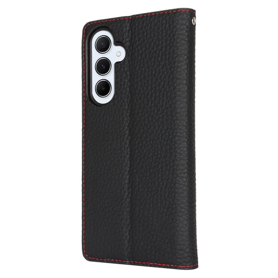 Klapkové puzdro pre Samsung Galaxy S24 FE, Litchi Skin Grain, čierne