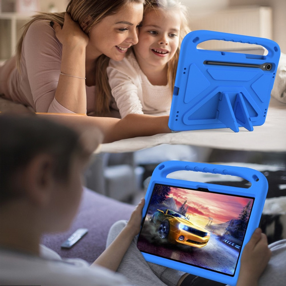 Detské puzdro pre Samsung Galaxy Tab S10 Lite / S10 FE / S9 FE, s rukoväťou, modré