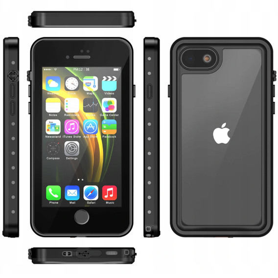 Vodotesné puzdro IP68 pre iPhone 7/8/SE 2020/SE 2022, čierne