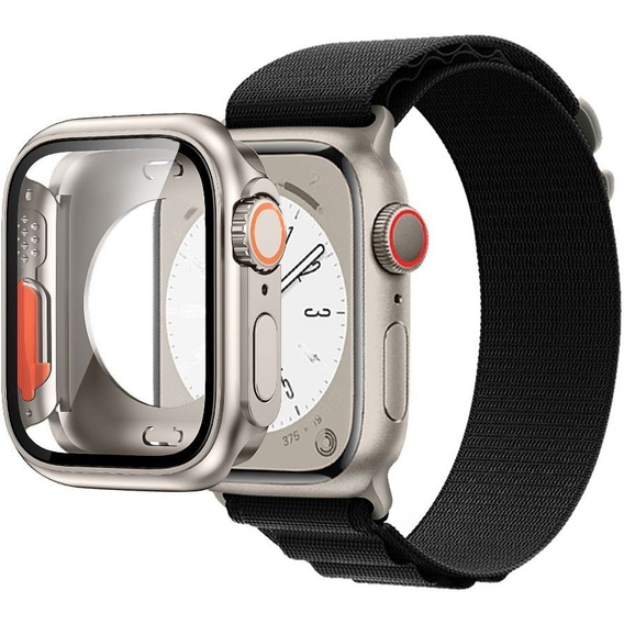 Pasek Nylonowy do Apple Watch 1/2/3/4/5/6/7/8/SE/ULTRA 42/44/45/49mm, Czarny