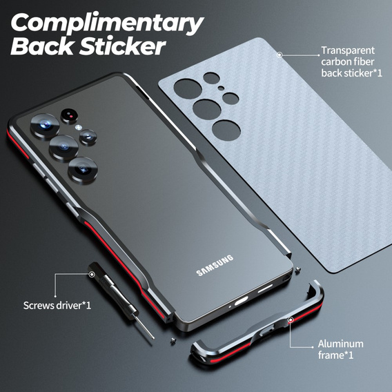 Puzdro LUPHIE pre Samsung Galaxy S25 Ultra, Armor Bumper, čierne