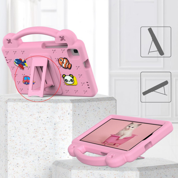 Detské puzdro pre Samsung Galaxy Tab A7 Lite 8.7 T220/T225, Cute Patterns, so stojanom, ružové