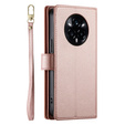 Klapkové puzdro pre Realme 14 Pro+ 5G, Wallet Zipper Pocket, ružové