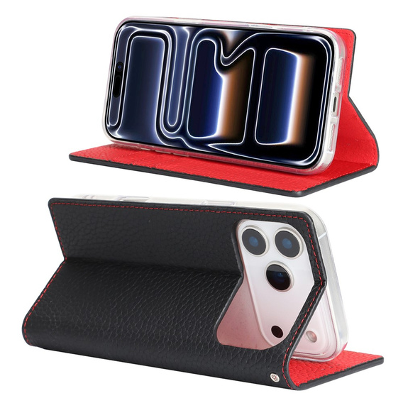 Puzdro Litchi Skin Grain flip pre iPhone 17 Pro Max