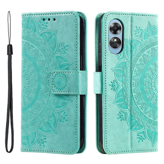 Klapkové puzdro pre Oppo A17, Mandala, zelený