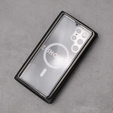 Magnetické puzdro Dual Glass MagSafe pre Samsung Galaxy S23 Ultra, strieborné