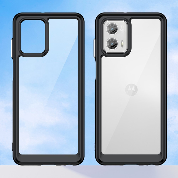 Obal na mobil pre Motorola Moto G73 5G, Fusion Hybrid, transparentné / čierne