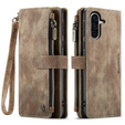CASEME puzdro pre Samsung Galaxy A56 5G, Leather Wallet Cash and Card Slots, s remienkom, hnedé