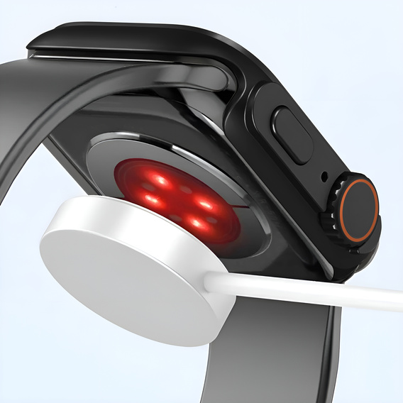 2w1 Etui + Szkło Hartowane do Apple Watch 7/8 41MM, Czarne/Czerwone