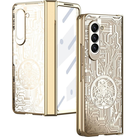 Puzdro pre Samsung Galaxy Z Fold 5 5G, Mechanical Legend, zlaté