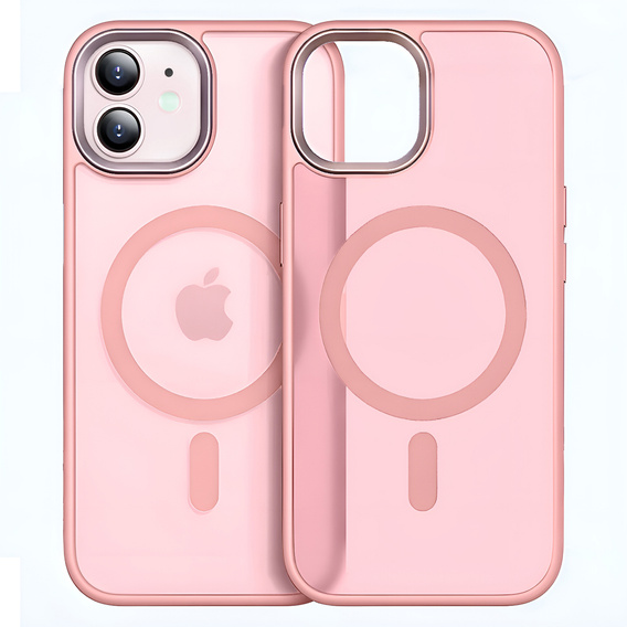 Puzdro pre iPhone 11, pre MagSafe, ERBORD Matt Case, ružový + sklo na displej