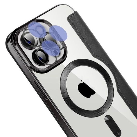 Klapkové puzdro pre iPhone 14 Pro, RFID Wallet MagSafe CamShield, čierne