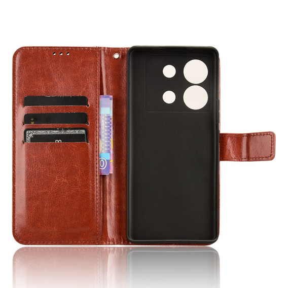 Klapkové puzdro pre Infinix Zero 30 5G, Crazy Horse Wallet, hnedé