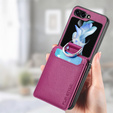 Puzdro pre Samsung Galaxy Z Flip7 FE / Z Flip6, Card Slot Ring Case, fialové