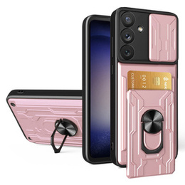 Obrnené puzdro pre Samsung Galaxy A54 5G, Camera Slide Card Slot, ružové rose gold