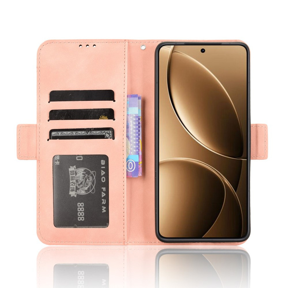 Klapkové puzdro pre Xiaomi Poco F7 Pro, Card Slot, ružové